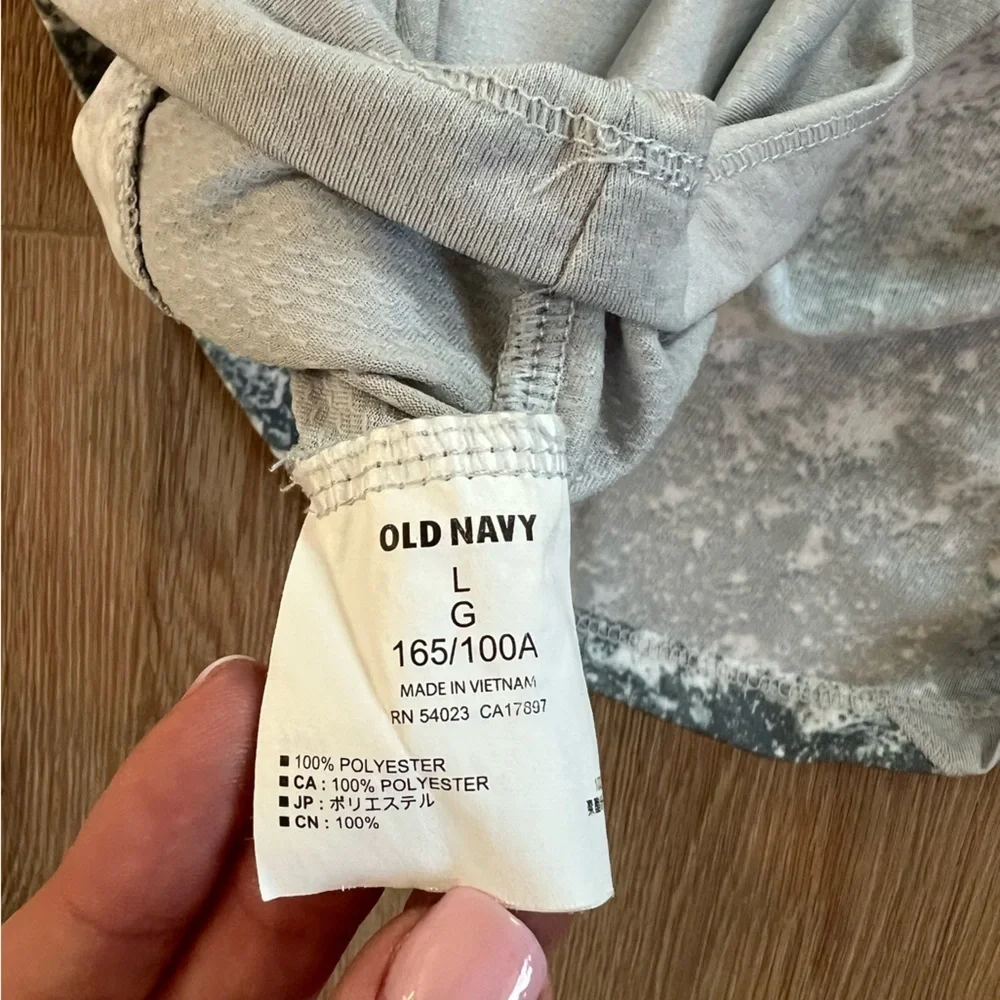 Old Navy Active Large Grey and White Work Out Top Racer Back